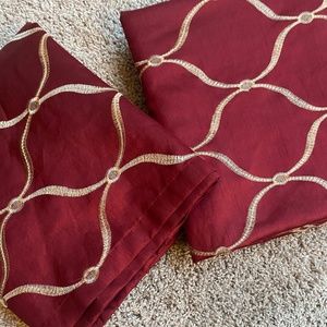 Royal Velvet burgundy and gold window panels